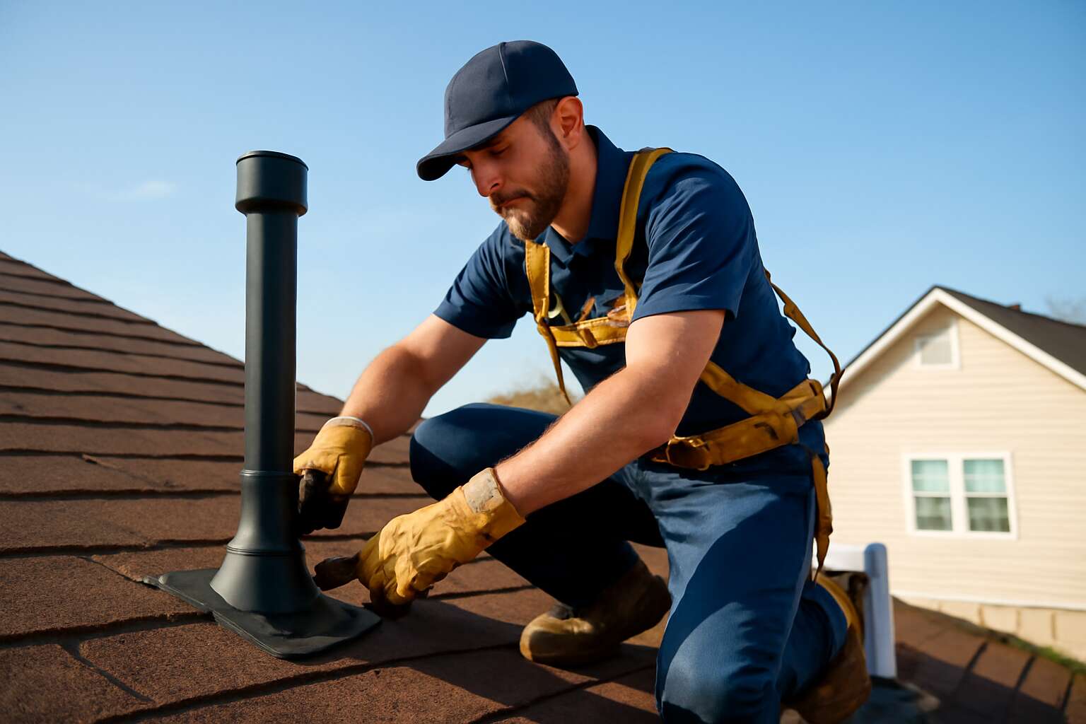 plumber on the roof